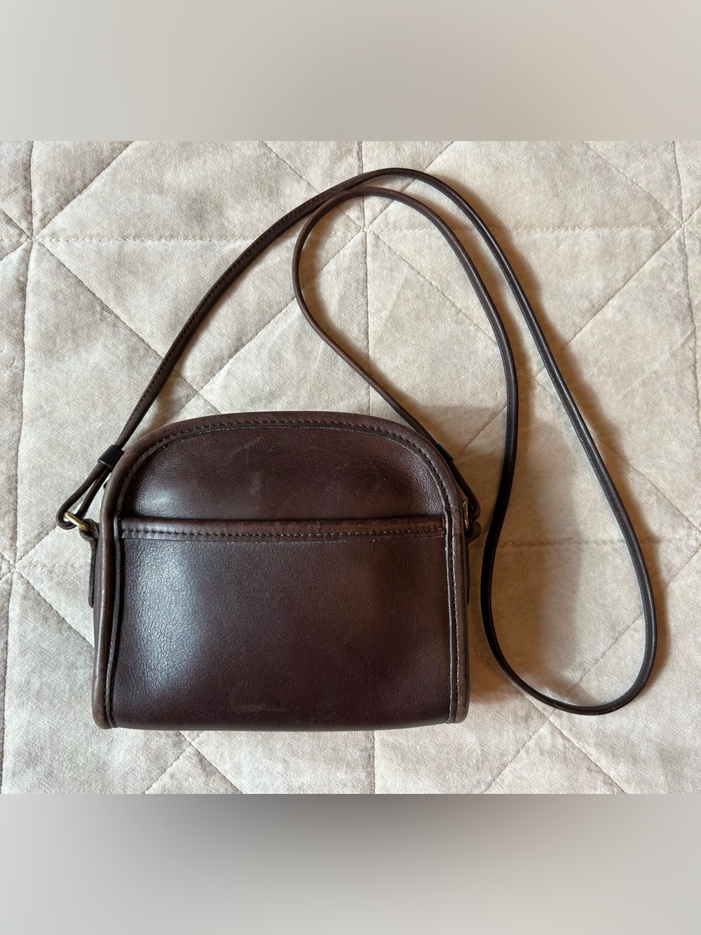 Vintage Coach Abbie Zip Crossbody Bag Mahogany Leather 9017 USA Made